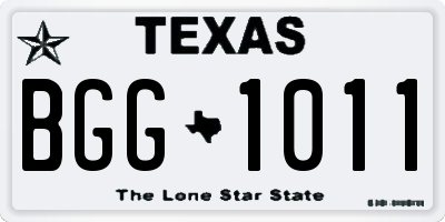 TX license plate BGG1011