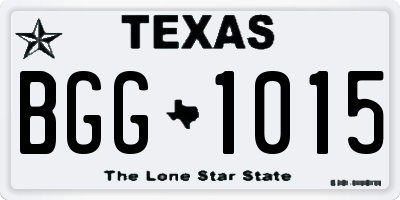 TX license plate BGG1015
