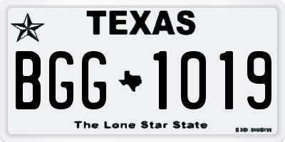 TX license plate BGG1019