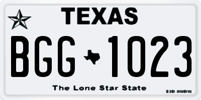 TX license plate BGG1023