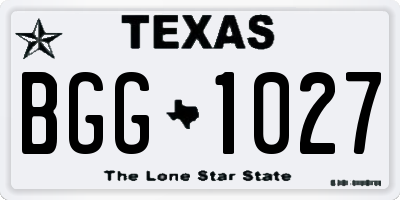 TX license plate BGG1027