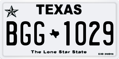 TX license plate BGG1029