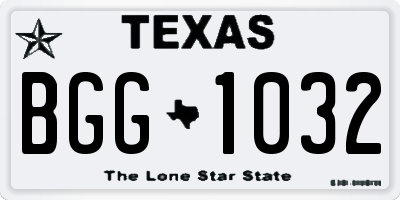 TX license plate BGG1032