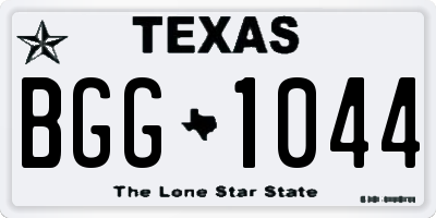 TX license plate BGG1044