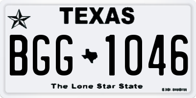 TX license plate BGG1046