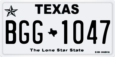 TX license plate BGG1047