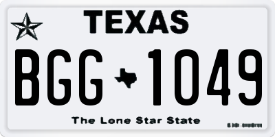 TX license plate BGG1049