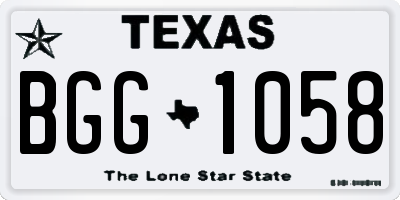 TX license plate BGG1058