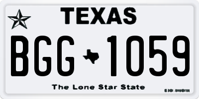 TX license plate BGG1059