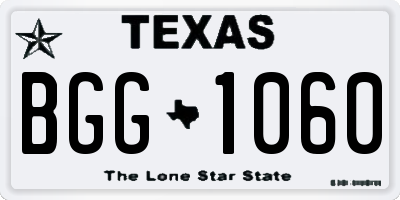 TX license plate BGG1060