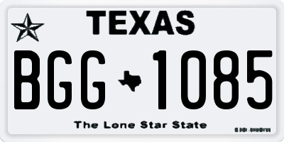 TX license plate BGG1085