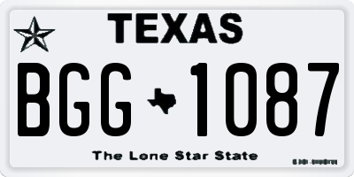 TX license plate BGG1087