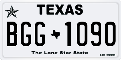 TX license plate BGG1090