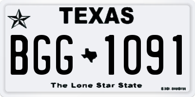 TX license plate BGG1091