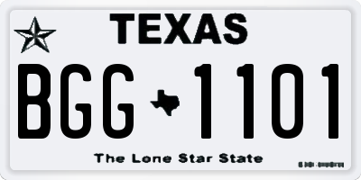 TX license plate BGG1101