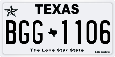 TX license plate BGG1106