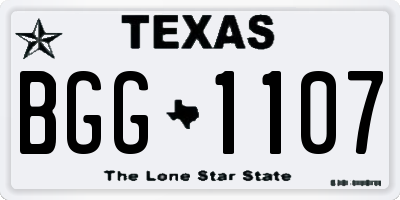TX license plate BGG1107