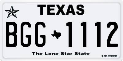 TX license plate BGG1112