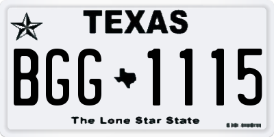 TX license plate BGG1115
