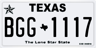 TX license plate BGG1117