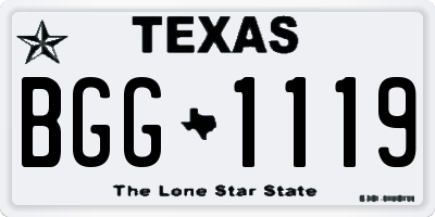 TX license plate BGG1119