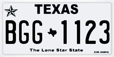 TX license plate BGG1123