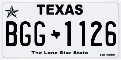 TX license plate BGG1126