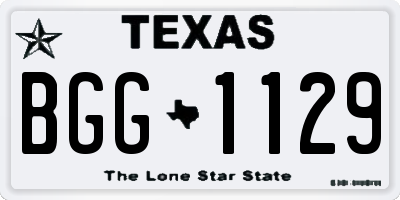 TX license plate BGG1129