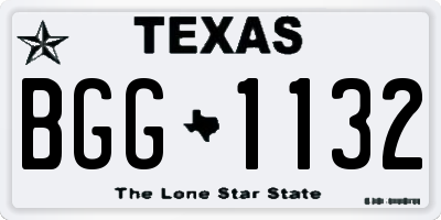 TX license plate BGG1132