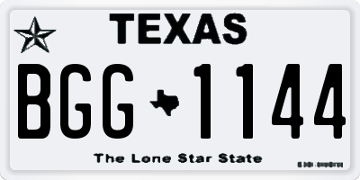 TX license plate BGG1144