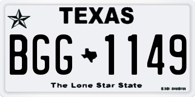 TX license plate BGG1149
