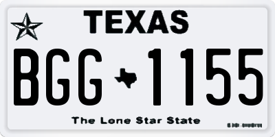TX license plate BGG1155