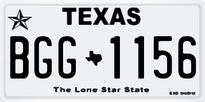 TX license plate BGG1156