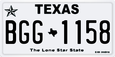 TX license plate BGG1158