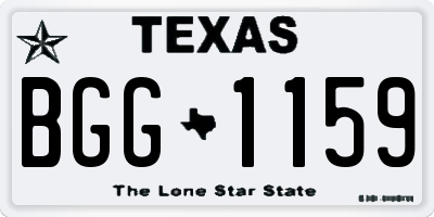 TX license plate BGG1159
