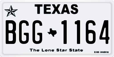 TX license plate BGG1164