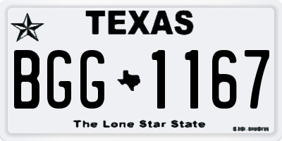 TX license plate BGG1167