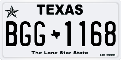 TX license plate BGG1168