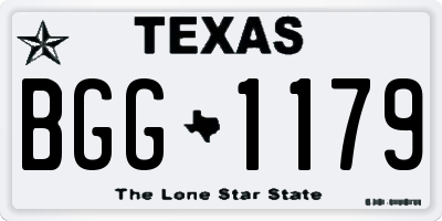 TX license plate BGG1179