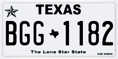 TX license plate BGG1182