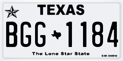 TX license plate BGG1184