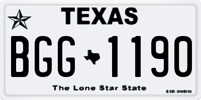 TX license plate BGG1190
