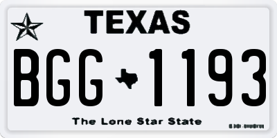 TX license plate BGG1193
