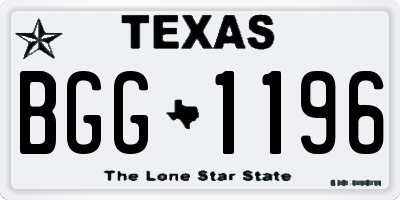 TX license plate BGG1196