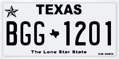 TX license plate BGG1201