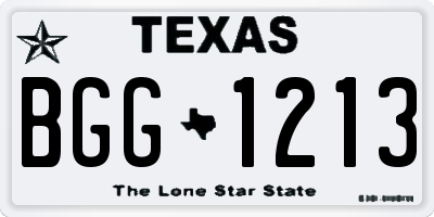 TX license plate BGG1213