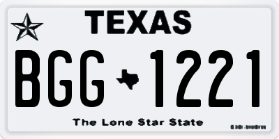 TX license plate BGG1221
