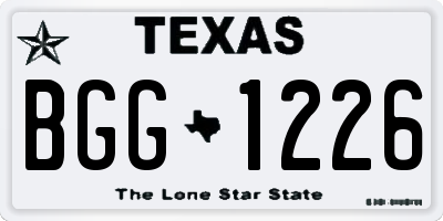 TX license plate BGG1226