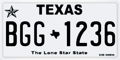 TX license plate BGG1236