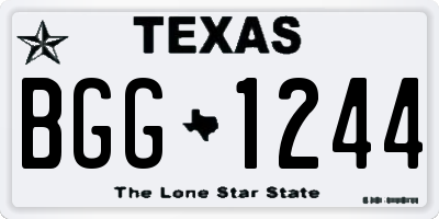 TX license plate BGG1244